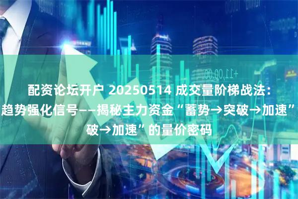配资论坛开户 20250514 成交量阶梯战法：量能驱动的趋势强化信号——揭秘主力资金“蓄势→突破→加速”的量价密码